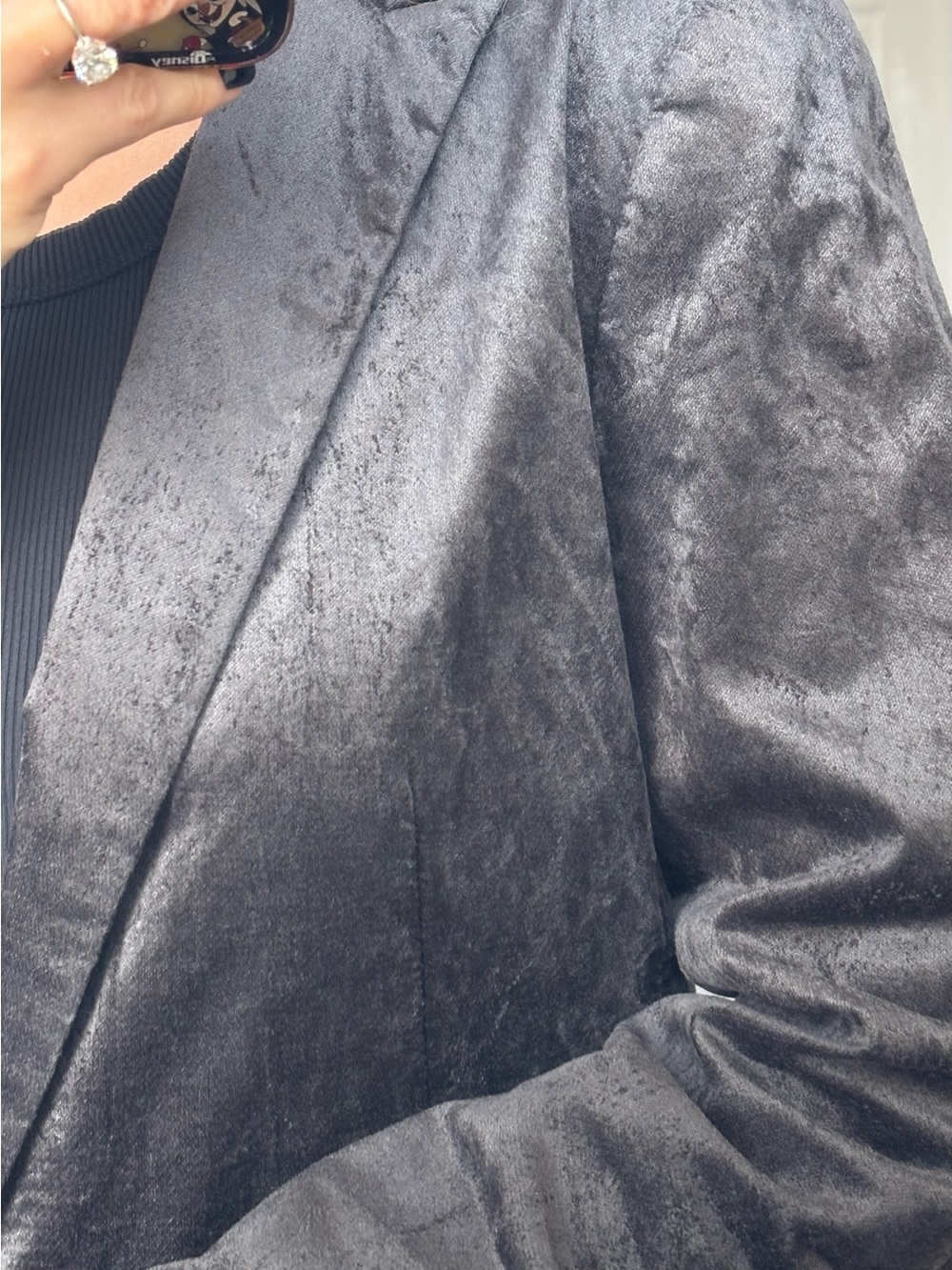 Club Monaco Gray Velvet-Look Blazer gray sz US 8 - Picture 3 of 13